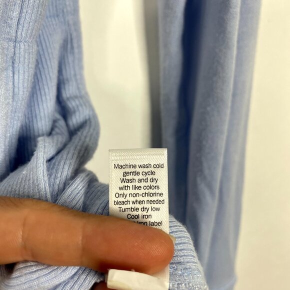 Athleta Studio Side Slit CYA Long Sleeve Sweatshirt Pure Blue XS #1186 - Picture 13 of 15